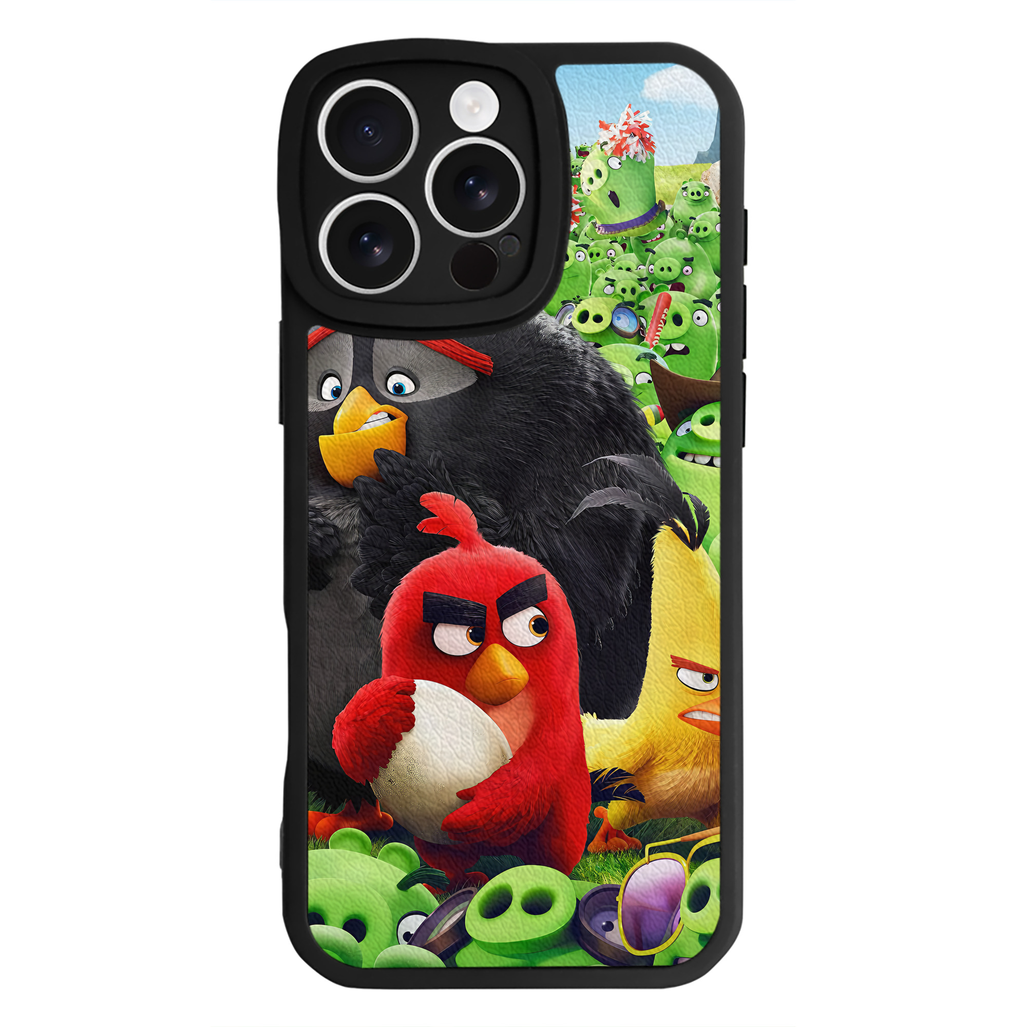 （画像用） Angry Birds アングリーバード 【iPhone 16シリーズ対応】シリコンスマホケース（レザー調） 材質：シリコン